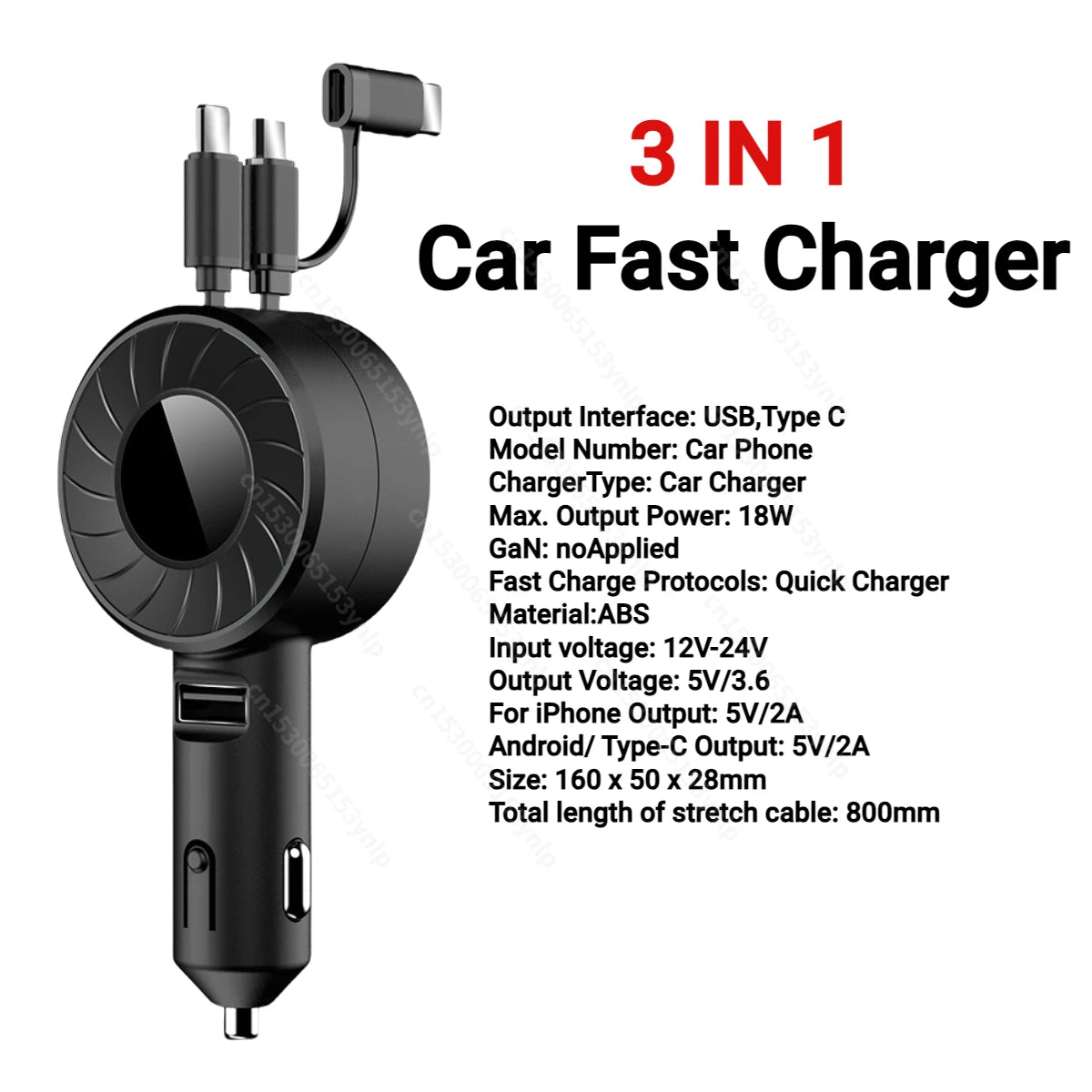 Retractable Car Charger | Retractable Phone Charger|Nanner's NickNacks