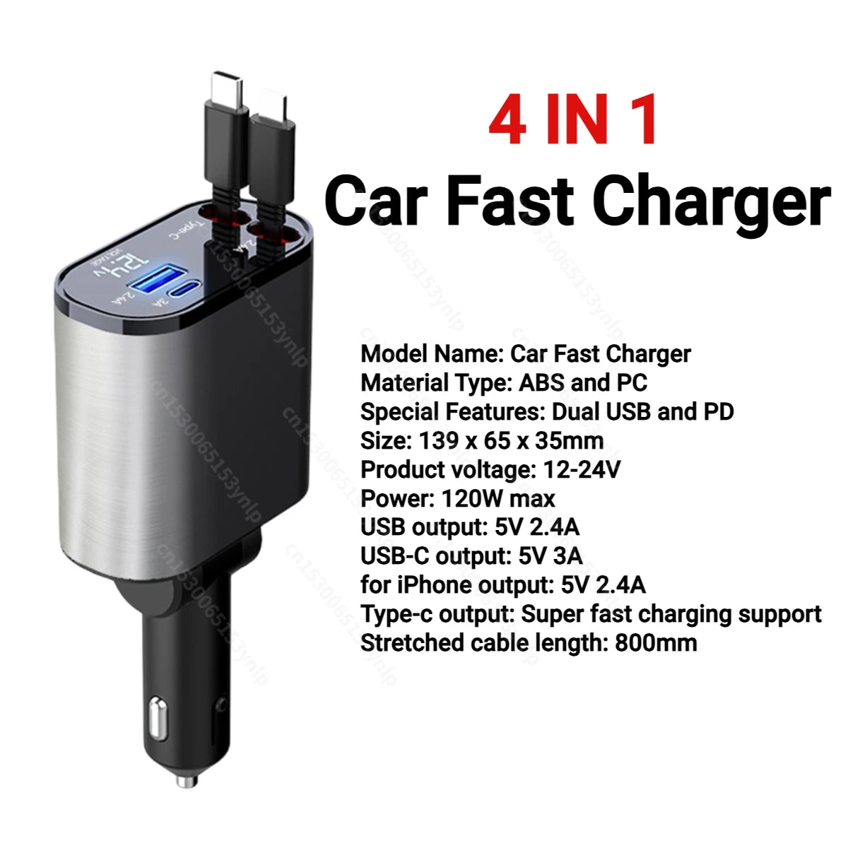 Retractable Car Charger | Retractable Phone Charger|Nanner's NickNacks