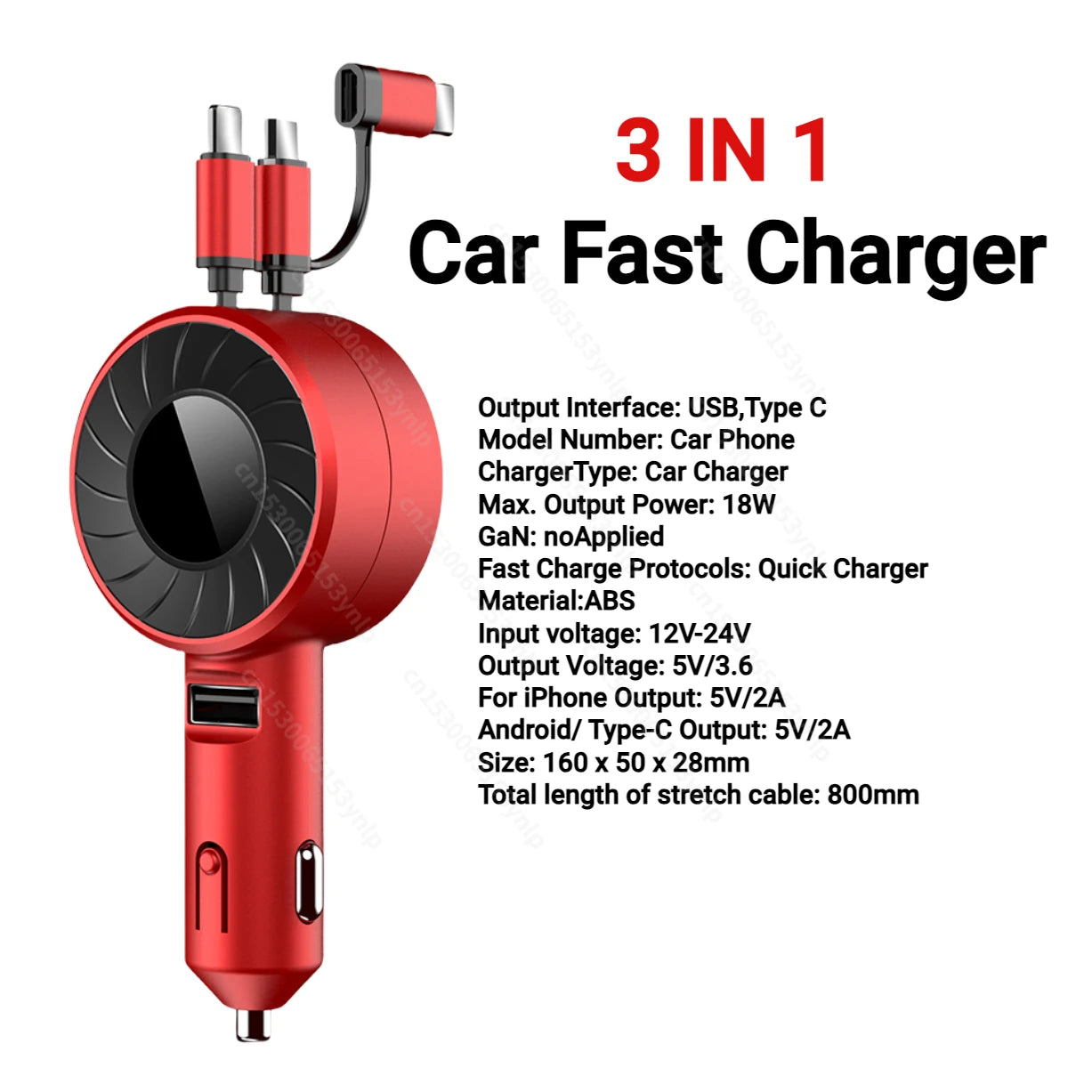 Retractable Car Charger | Retractable Phone Charger|Nanner's NickNacks