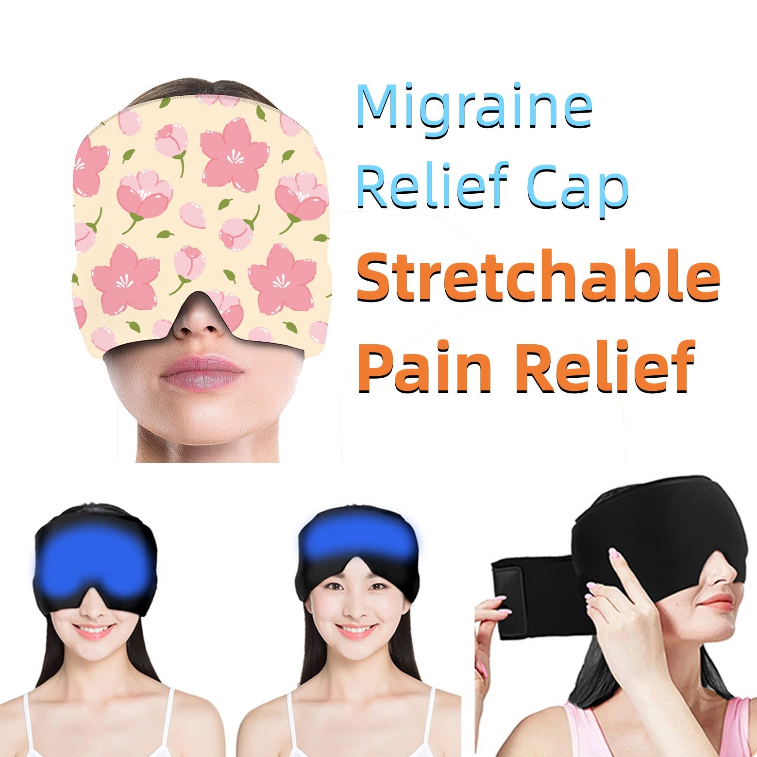 Printed Head Gel Ice Cap | Migraine Cap | Nanner's NickNacks